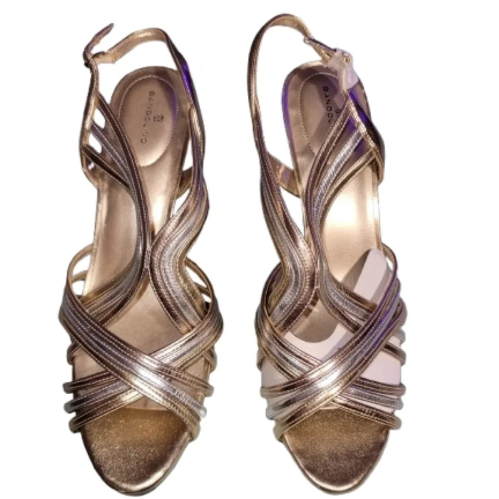 Bandolino Metallic Gold/Silver Raakel Dress Heeled Sandal Size 11 NWOT - Picture 3 of 7
